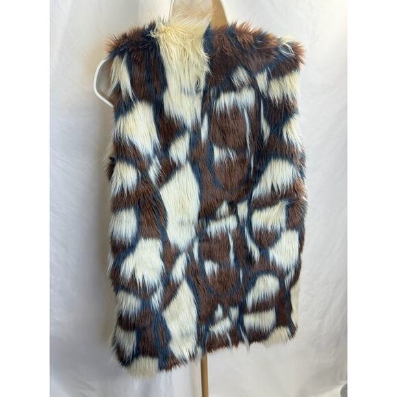 TCEC Faux Fur Vest – Multicolor Animal Print – Size M - Picture 7 of 8